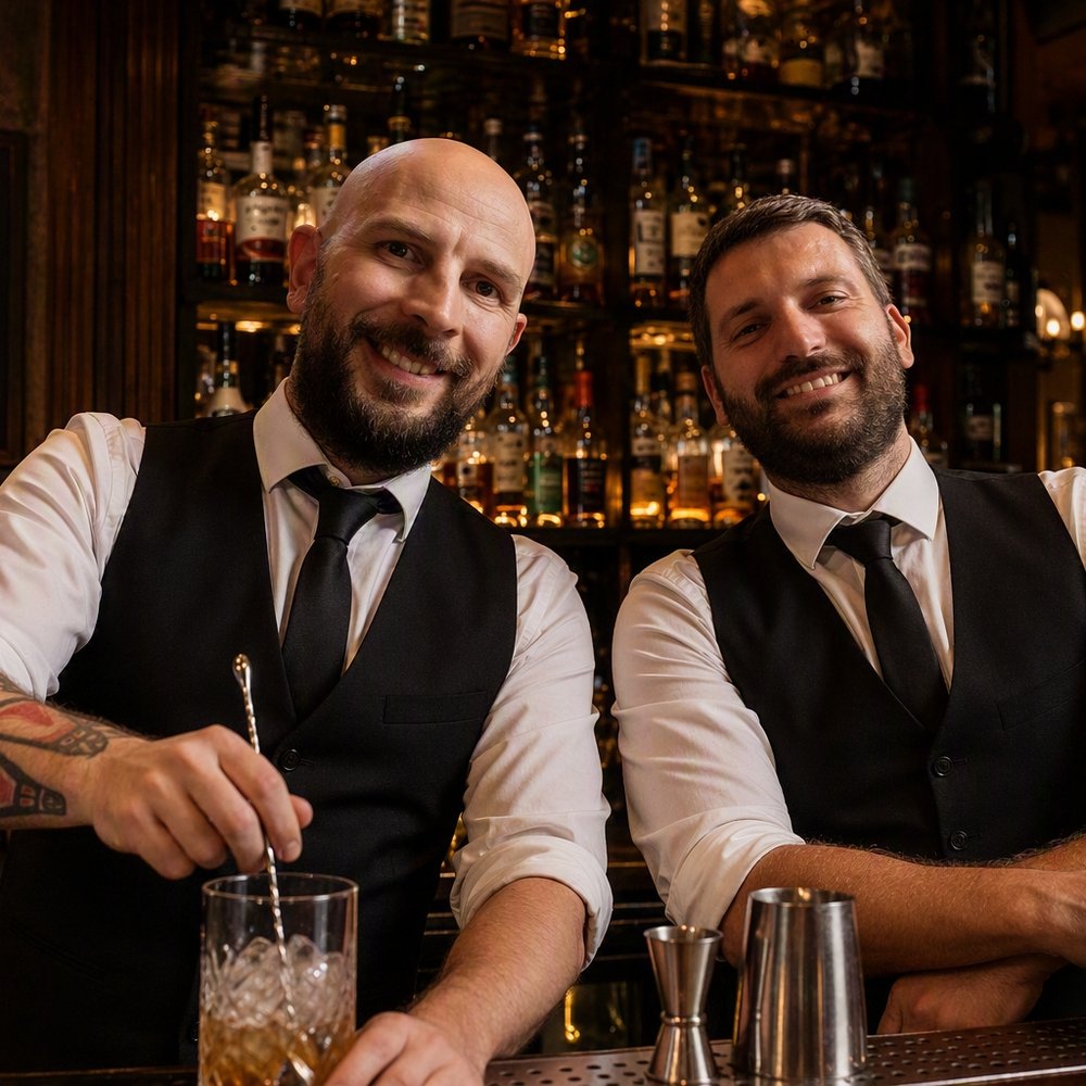 The Salute bartending team behind the bar