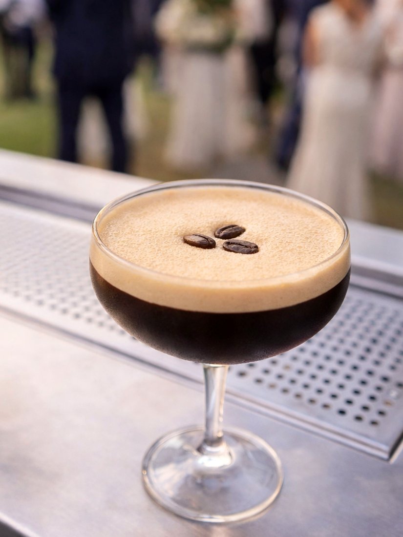 Espresso martini served at a Salute wedding event